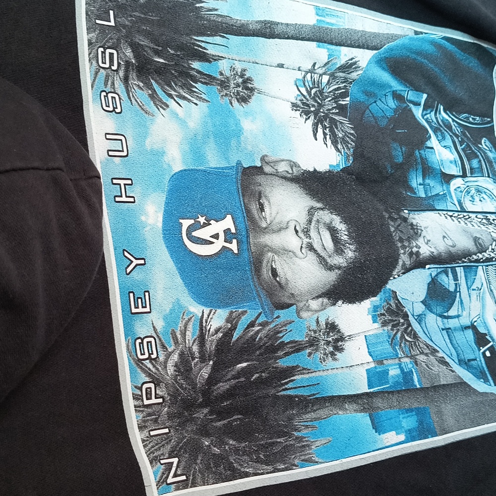 Nipsey Hustle All Over Back Print Black Pullover … - image 2